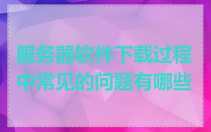 服务器软件下载过程中常见的问题有哪些