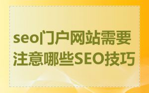 seo门户网站需要注意哪些SEO技巧