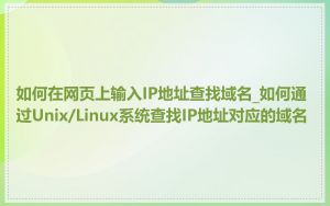 如何在网页上输入IP地址查找域名_如何通过Unix/Linux系统查找IP地址对应的域名