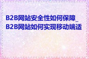 B2B网站安全性如何保障_B2B网站如何实现移动端适配