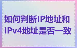 如何判断IP地址和IPv4地址是否一致