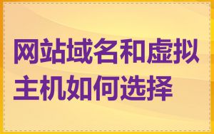 网站域名和虚拟主机如何选择