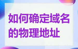如何确定域名的物理地址