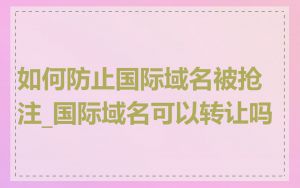 如何防止国际域名被抢注_国际域名可以转让吗