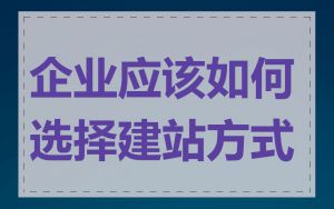 企业应该如何选择建站方式