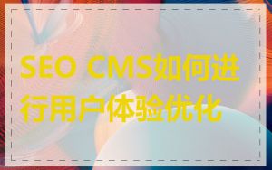 SEO CMS如何进行用户体验优化