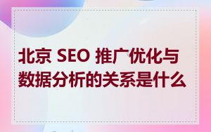 北京 SEO 推广优化与数据分析的关系是什么