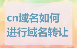 cn域名如何进行域名转让
