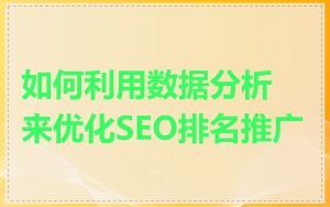 如何利用数据分析来优化SEO排名推广