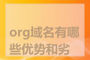 org域名有哪些优势和劣势