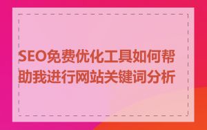 SEO免费优化工具如何帮助我进行网站关键词分析