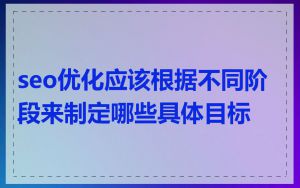 seo优化应该根据不同阶段来制定哪些具体目标