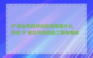 IP 地址风险评估的流程是什么_在线 IP 地址风险检查工具有哪些