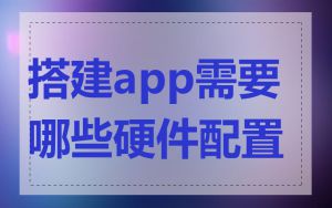 搭建app需要哪些硬件配置
