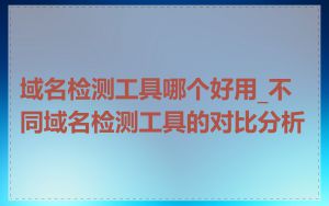 域名检测工具哪个好用_不同域名检测工具的对比分析