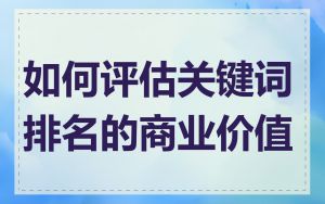 如何评估关键词排名的商业价值
