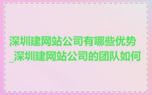 深圳建网站公司有哪些优势_深圳建网站公司的团队如何