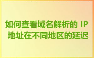 如何查看域名解析的 IP 地址在不同地区的延迟