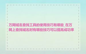 万网域名查找工具的使用技巧有哪些_在万网上查找域名时有哪些技巧可以提高成功率