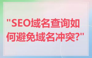 "SEO域名查询如何避免域名冲突?"