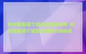 如何查看某个域名是否被转移_如何查看某个域名的搜索引擎排名