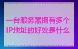一台服务器拥有多个IP地址的好处是什么