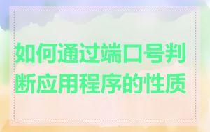 如何通过端口号判断应用程序的性质