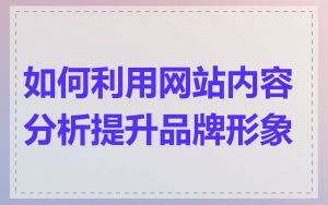 如何利用网站内容分析提升品牌形象