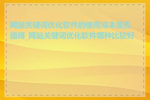 网站关键词优化软件的使用成本是否值得_网站关键词优化软件哪种比较好用