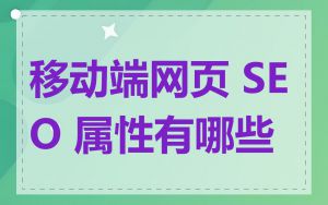 移动端网页 SEO 属性有哪些