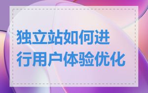 独立站如何进行用户体验优化