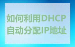 如何利用DHCP自动分配IP地址