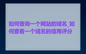 如何查询一个网站的域名_如何查看一个域名的信用评分