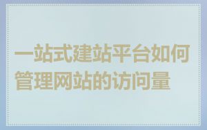 一站式建站平台如何管理网站的访问量