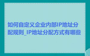如何自定义企业内部IP地址分配规则_IP地址分配方式有哪些