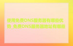 使用免费DNS服务器有哪些优势_免费DNS服务器地址有哪些