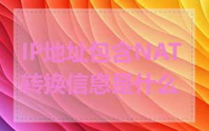 IP地址包含NAT转换信息是什么