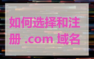 如何选择和注册 .com 域名
