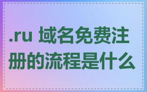 .ru 域名免费注册的流程是什么