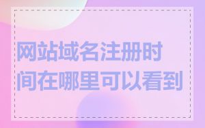 网站域名注册时间在哪里可以看到