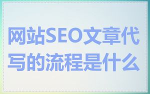 网站SEO文章代写的流程是什么