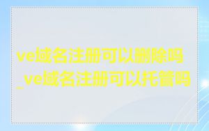 ve域名注册可以删除吗_ve域名注册可以托管吗