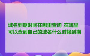 域名到期时间在哪里查询_在哪里可以查到自己的域名什么时候到期