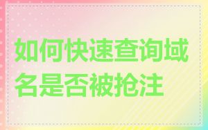 如何快速查询域名是否被抢注
