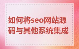 如何将seo网站源码与其他系统集成