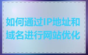 如何通过IP地址和域名进行网站优化