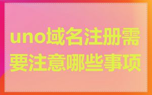 uno域名注册需要注意哪些事项