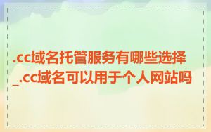 .cc域名托管服务有哪些选择_.cc域名可以用于个人网站吗