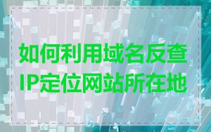 如何利用域名反查IP定位网站所在地
