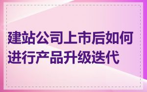建站公司上市后如何进行产品升级迭代